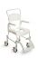 Picture of Etac Clean Height adjustable shower commode chair, white with 4 locakable castors